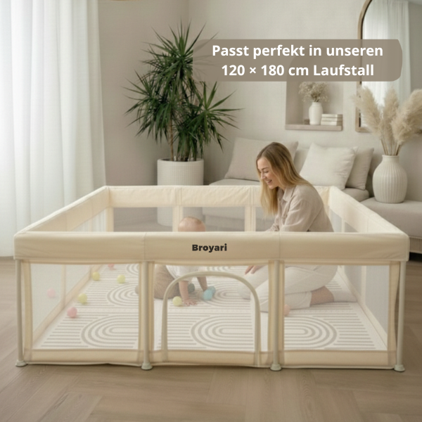 Spielmatte Baby 120×180 cm Beige – Foam Puzzlematte – Broyari
