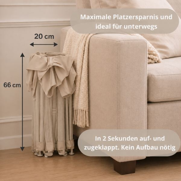 Baby Laufstall / Laufgitter – Beige – Faltbar mit Matte - Broyari