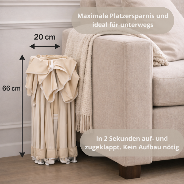 Baby Laufstall / Laufgitter – Beige – Faltbar mit Matte - Broyari