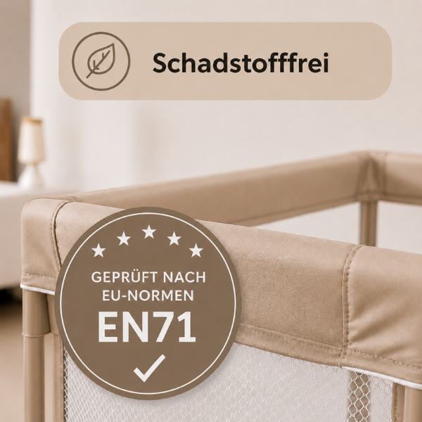 Baby Laufstall / Laufgitter – Beige – Faltbar mit Matte - Broyari