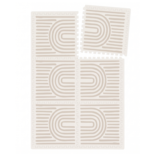 Spielmatte Baby 120×180 cm Beige – Foam Puzzlematte – Broyari